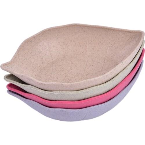 Leaves Shape Baby Kids Dish Bowl Wheat Straw Soy Sauce Dish Rice Bowl Plate Sub - plate Japanese Tableware Food Container