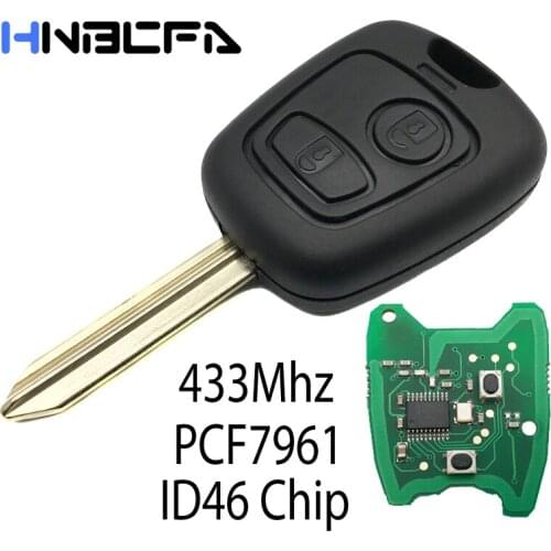 For Citroen Saxo Xsara Picasso Berlingo With SX9 Uncut Blade Replaceable 433 MHz ID46 Chip 2 buttons Remote Key shell Case