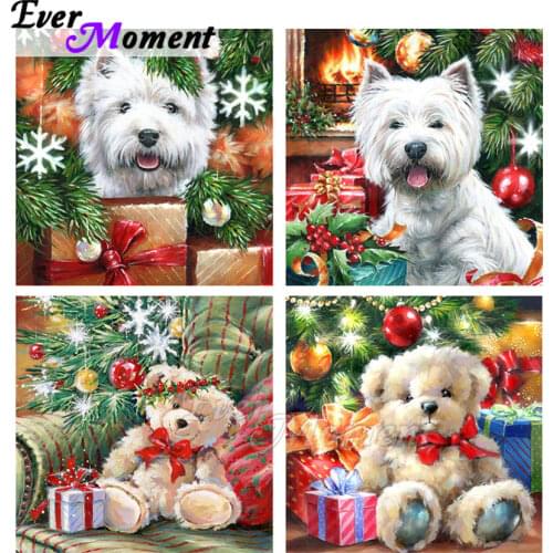 Ever Moment Diamond Painting Cartoon Christmas Dog Bear Embroidery Full Square Resin Drill Decoration Diamond Mosaic ASF2242