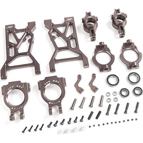 CNC Metal Front Wheel Bearing Seat Kit Front Suspension A Arm Set for 1/5 scale Rovan ROFUN F5 4WD ON ROAD MCD XS5