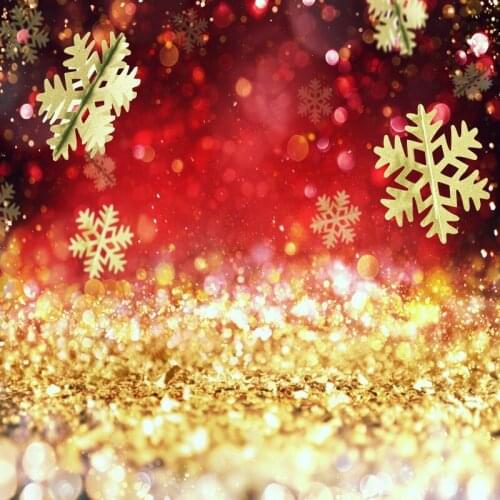 Red and Gold Bokeh Backdrop Snowflake Sand Halo Still Life Photography Background Newborn Photo Booth Studio Prop Party Decor