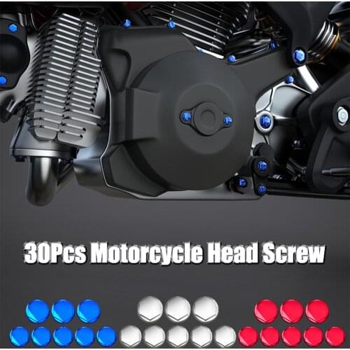 30PCS Motorcycle Nut Bolt Cap Cover Decoration Centro Motor Bike Ornamental Molding For Yamaha Kawasaki Honda Benelli BMW Suzuki