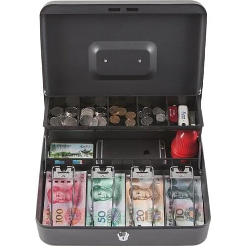 Password Lock Metal Portable Money Cash Coin Register Safety Box Cash Register Tray Box Money Classify Store Cashier Box