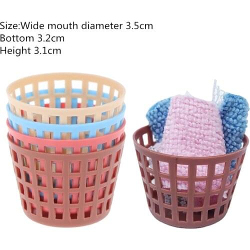 1pc Miniature Storage Basket Laundry Basket Doll Vegetable Food Storage Basket Dollhouse Mini Decoration