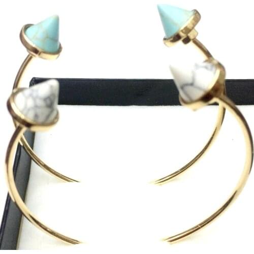 Fashion jewelry accessoriesmetal circular cone real spike cuff bracelet bangle
