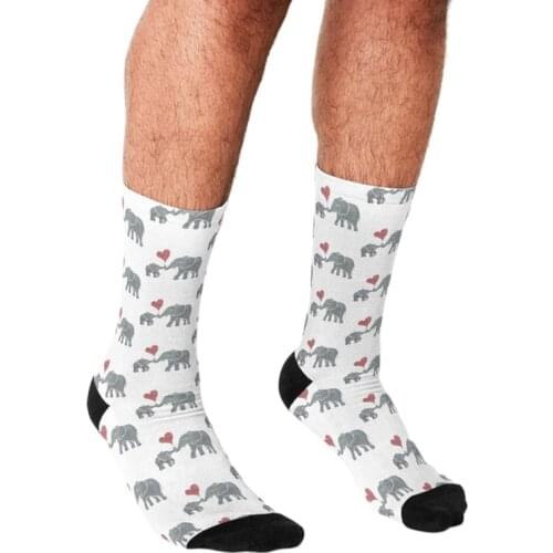 Funny Men socks Elephant Hugs pattern Printed hip hop Men Happy Socks cute boys street style Crazy novelty Socks for men