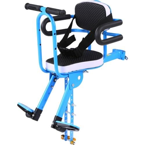 Front Mount Child Bicycle Seat Kids Saddle Children Safety Front Seat Saddle Cushion with All-around Handrail for Mountain Bike