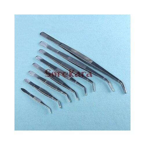 30cm Stainless Steel Tweezer Curved Round Tip Chemistry Medical Tool