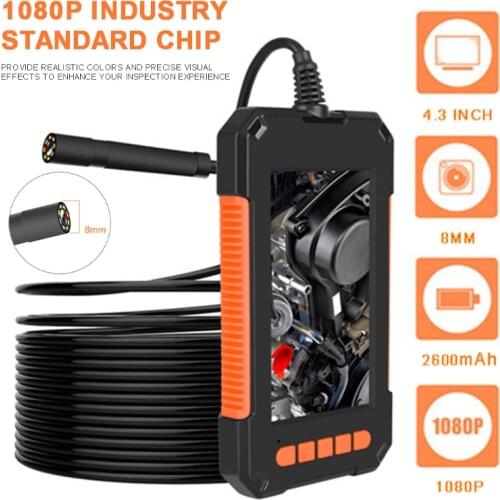 Portable Industrial Endoscope Camera 4.3'' Screen Borescope Inspection Cam 1080P Borescope Car Inspection Camera Accessories