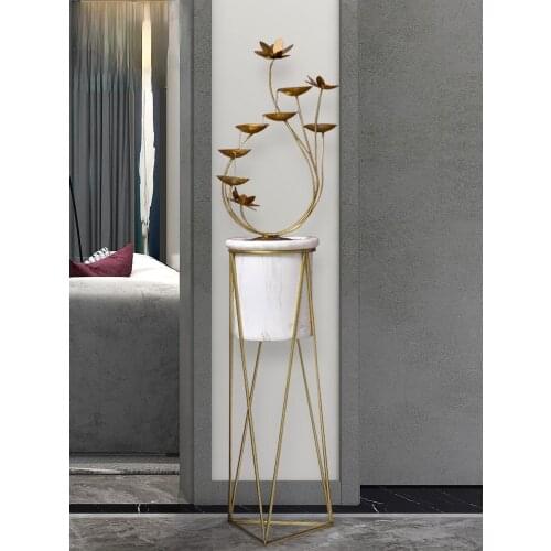 Zq European-Style Flowing Water Ornaments Simple Floor Fountain Living Room Creative Waterscape Circulating Water Gift