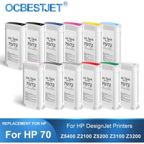 [Third Party Brand] For HP 70 Replacement Ink Cartridge For HP DesignJet Z2100 Z5200 Printer C9449A (PBK C M Y LC LM LGY MBK)
