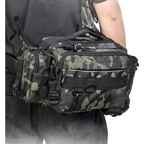 Single Shoulder Fishing Bag Nylon Cloth Anti-Scratch Camouflage Fishing Lure Storage Bags Outdoor Camping Bag