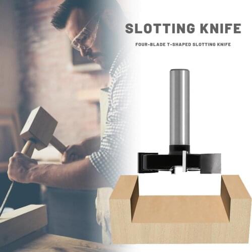 T Type Router Bits 1/2 Inch Shank 2 Inch Cutting Diameter Slab Flattening Planing Bit Wood Milling Cutter Planer Woodworking