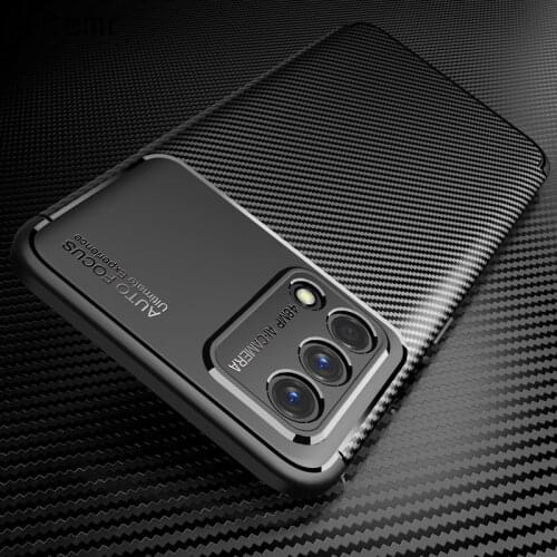 Uftemr Phone Case for Oppo F19 Case Carbon Fiber Texture Soft TPU Silicone Cover Funda for Oppo F 19 Cases