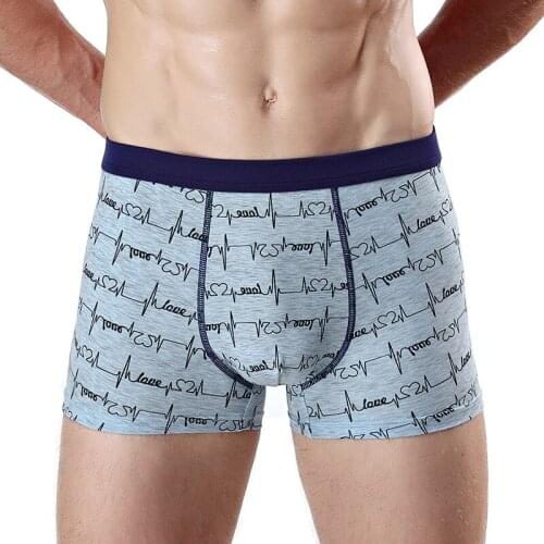 Mostly Free Shipping Boxer Briefs Men Soft Mid-Waist New Sexy Best Gym Shorts Male Gift Underwear For Big M Low Price 5507 Blue