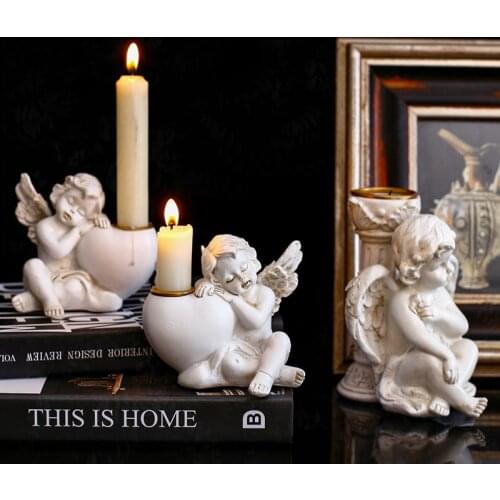 Vintage Angel Candle Holder European Style Courtyard Wedding Candle Decoration Romantic Romantic Home Decor