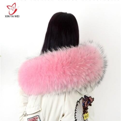 Real Raccoon Fur Collar Womens 100% Natural Fur Gray Collar Real Fur Shawl Raccoon collar Fur Scraves 60/80cm