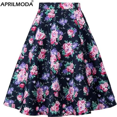 Women Summer 50s Vintage Skirt Plus Size Office Party Midi Ball Gown 60s Rockabilly Big Swing Pinup Runway Skater