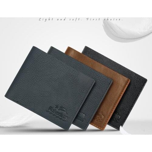 PU Leather Men Wallet Fashion Short Bifold Casual passport bag With Coin Pocket Purses Male Blocking Wallets C132