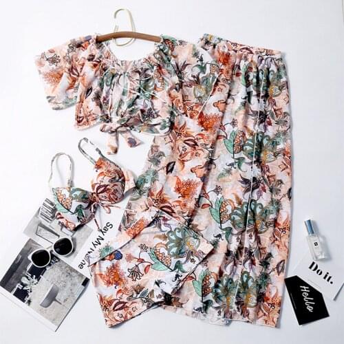 2021 Women High Waist Bikini Set Push Up Bathing Suit Printed Swimwear Summer Sexy Biquinis Swim Beach Wear Ladies Swimsuits