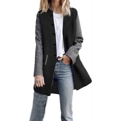 Women Casual Long Sleeve Cardigan Jacket Lady Coat Jumper Slim Coat ladies thick Patchwork coat female streetwear elegant jacket