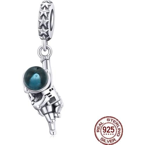 Fit Europe Bracelet 925 sterling silver pendant astronaut necklace charm beads woman distinguished beautiful gift jewelry