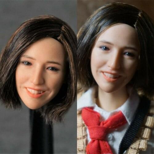 1/6 Scale Female Head Carved SD001 Short Blonde Hair Girl with a Sweet Sunshine Smile Head Sculpt Model for Tbleague Pale Body