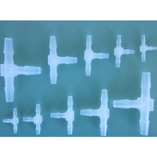 10pk 6.4mm-Barb Mini T-Shaped Barb Connector - square elbow