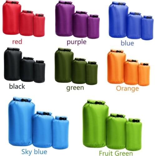 3 Piece Set 8L 40L 70L Waterproof Dry BagPack Sack Swimming Rafting Kayaking Floating Sailing Canoing Boating Water Resistance
