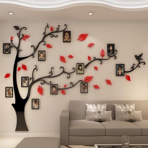 3d crystal stereo wall stickers acrylic photo tree sofa living room TV background wall bedroom home accessories