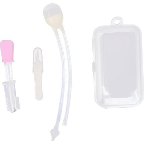 4Pcs Newborn Baby Care Kit Healthcare Nasal Aspirator Dropper Feeder Nursing Kit Q1FE