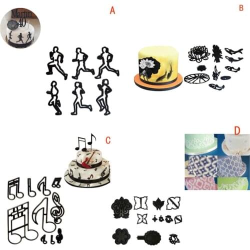4 Types Cookie Chocolate Printing Mold Baking Cutting Mould Cake Surrounding Decorative Tools Fondant Cake Cutter Pastry Molds
