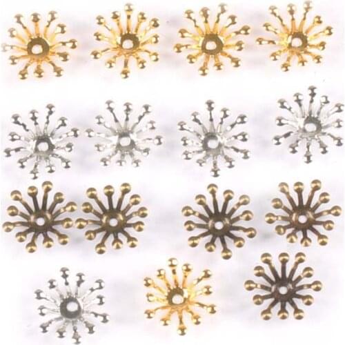 50Pcs 12.5mm Vintage Metal Crafts Filigree Flower Wraps Connectors Embellishment For Diy Scrapbooking Handmade Home Decor YK0746