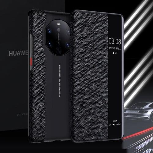 6.67 inch Flip Cover for Huawei Mate 40RS Leather Case Smart Touch View Cross texture Flip Case for Huawei Mate 40 RS Case