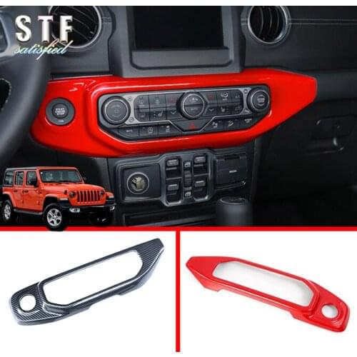 ABS Interior Accessories Center Air Conditioning Switch Cover Trim For Jeep Wrangler JL 2018 2019