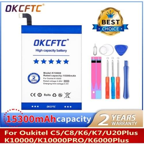 OKCFTC High Capacity Battery For Oukitel C5 C5 PRO C8 C16Pro K3PLUS K6 K7 K10 K6000Plus K1000 Pro U20 Plus Smart Phone Battera