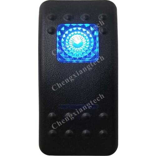 Car Boat 12v/24v 5Pin Momentory (On)-Off SPST Rocker Switch Blue Led Light Waterproof IP65 Truck Bus Toggle Horn Switch