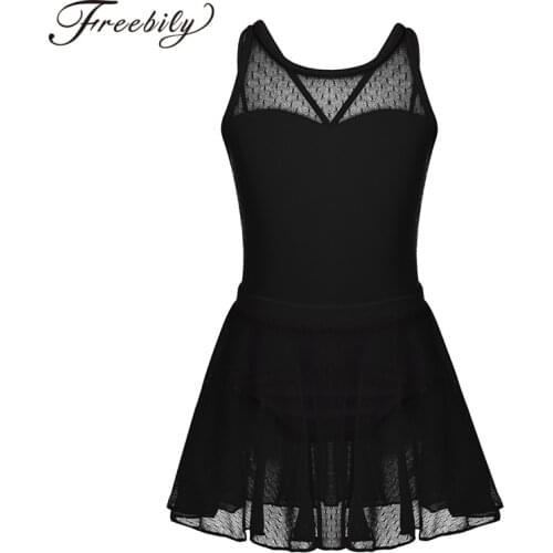 Girls Splice Ballet Tutu Dance Leotard with Mesh Skirt Child Gymnastics Leotard Dress Kids Stage Party Dance Costume Set