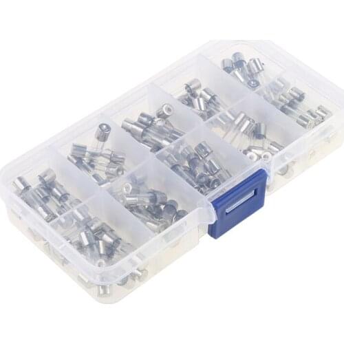 100Pcs/Box 5x20mm Fast Blow Glass Fuse Assorted Mixed Kit 10 Values Amp 250V 0.2-20A Quick Blow Tube Fuses for Car Truck