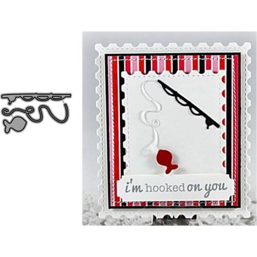 CH fishing pole Metal Cutting Dies 3D DIY Scrapbooking Carbon Sharp Craft Die Photo Invitation Cards Decoration