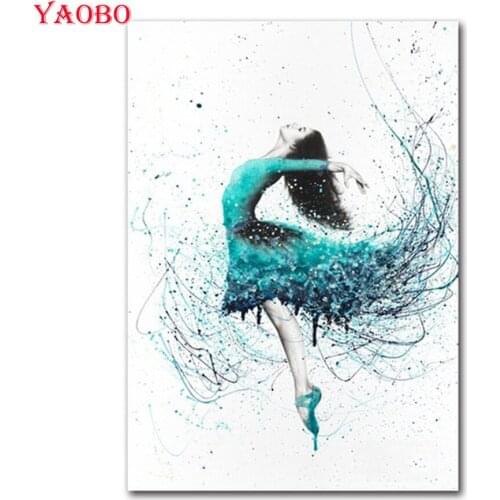 Diy diamond painting Watercolor Ballet Dance Girl 5d full square round diamond mazayka embroidery crystal painting mosaic kit