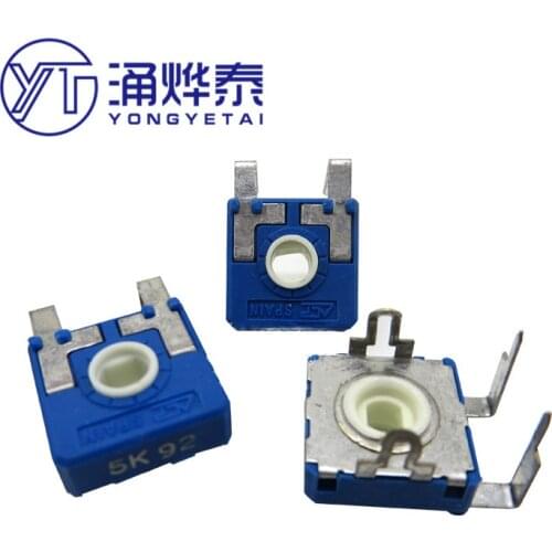 YYT 5PCS CA14ND11 PT15 horizontal B502 5K oval hole 4 feet with 2 fixed feet adjustable potentiometer