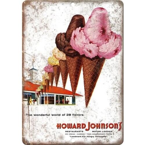 Howard Johnsons Motor Lodge Ice Cream Tin Sign art wall decoration,vintage aluminum retro metal sign,iron painting
