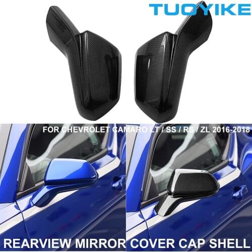 LHD RHD Car Styling Real Dry Carbon Fiber Rearview Rear Side Mirror Cover Cap Shell Trim For Chevrolet Camaro LT SS RS ZL 16-18