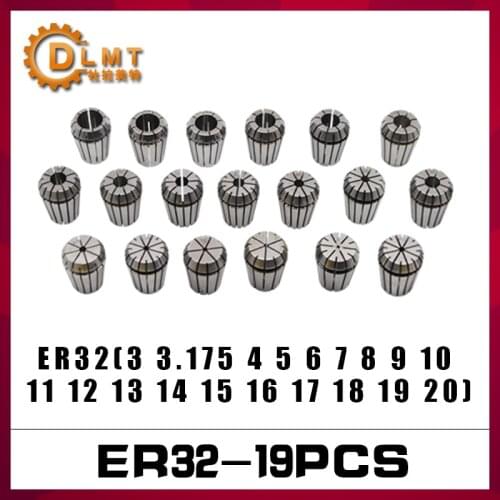 19Pcs ER32 Spring Collet ER Chuck Set 3/4/5/6/7/8/9/10/11/12/13/14/15/16/17/18/19/20MM 3.175MM Milling Tool Holder