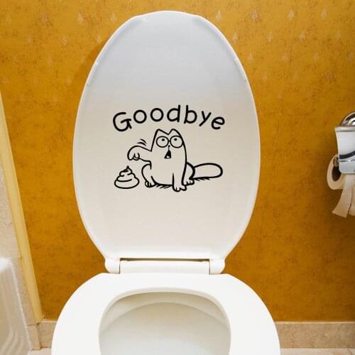DIY Good Bye Toilet Seat Bathroom Sticker Home Bathroom Wall Toilet Stickers Modern Home Cute Decorative Wall Stickers наклейки