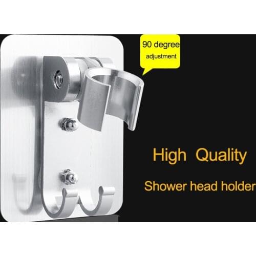 Wall gel mounted adjustable shower head holder suction bathroom bracket holder hand held drill free bathroom accessories