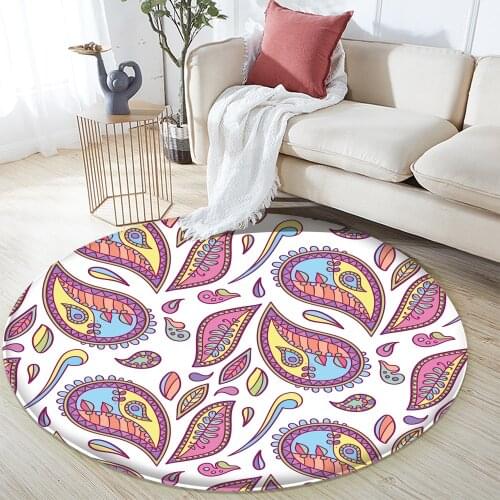Non-slip Bath Mat Soft Fluffy Living Room Bedroom Decorative Carpet Mats Dropshiping Flannel Paisley Style Pattern Rug&Carpet
