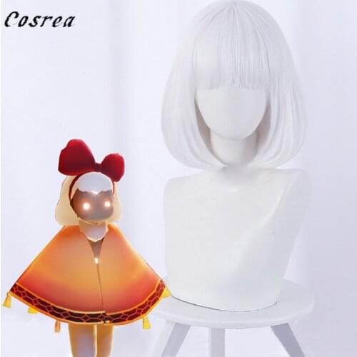 Game Sky:Children of Light Cosplay Wig Halloween Season of Rhythm White Bird Wig Heat Resistant Synthetic Hair For Women Girls