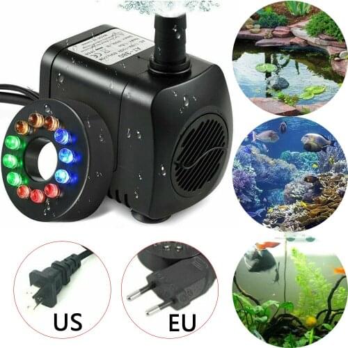 12 LED Lights Submersible Pumps Magnetic for Aquariums KOI Fish Pond Underwater Fountain Waterfall Water Pump Lighting Decor